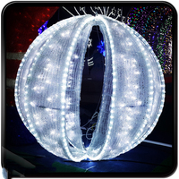 Lumières LED sphériques en cristal pour l'aménagement paysager de Noël en extérieur, design personnalisé, étanches IP65, couleurs RGB, télécommande, 50000 heures