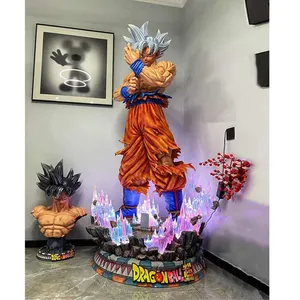 Figura personalizada de anime dragão bola escultura em resina estátua Goku tamanho real ultra instinto estátua Goku