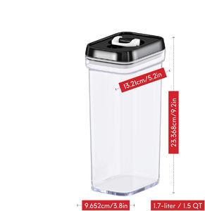 Recipientes Cuadrados Herméticos Transparentes Libres de BPA con Tapa de Sellado de un Solo Paso y Diseño de Fácil Agarre para la Organización de la Despensa - Product Image 3