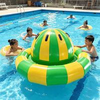 Bouée gonflable Saturne, jouet aquatique gonflable UFO Gyro en PVC pour parc aquatique, lac, plage, équipement de jeux aquatiques