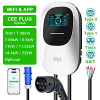 Cargador Comercial para Vehículos Eléctricos de 22 kW, Tipo 2, Montaje en Pared, Estación de 32 A, Trifásico, 400 V, para Flotas, con RFID, Aplicación, Certificación CE, TUV, OCPP 16, EN 61851, Logotipo Personalizado