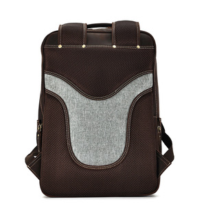 Dujiang Crazy Horse Leather <b>Backpack</b> Men Large Capacity Casual Travel Business Laptop Bag Solid Color 20L - Product Image 5