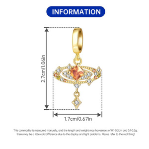 Hot-selling white <b>copper</b> planet pendant, a luxurious and high-end DIY <b>bracelet</b>/jewelry accessory for women - Product Image 2