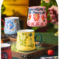 Tasses à café élégantes en céramique style ferme créative pour le petit-déjeuner, le lait, l'eau, pour la maison, le bureau, les couples, idéales pour les magasins de cadeaux