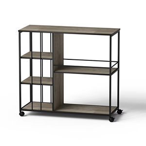 Étagère de cuisine à 3 niveaux de style industriel, cadre métallique, paniers en fil métallique, crochets pour cuisine, salon, hôtel, usage commercial - Product Image 2