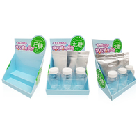 Présentoir de comptoir en carton pour magasin personnalisé à 3 niveaux pliable avec dessus de table présentoir de comptoir en carton ondulé