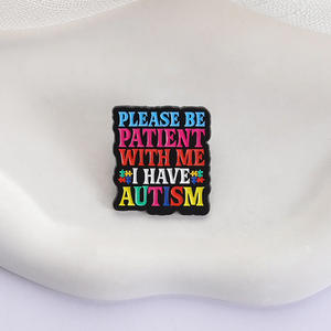 Otistik tırnak bakımı otizm lütfen benimle sabırlı olun otizm gökkuşağı bulmaca yaka iğnesi takı psikolojik kurumları var - Product Image 6