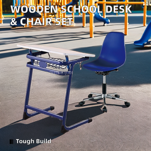 Modern Metal Student School Desk and <b>Chair</b> Set With Adjustable Height for Classroom Use SONGYE Brand 1 Year Warranty ST-0408A ST - Product Image 5