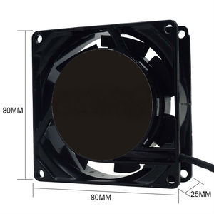 <span class=keywords><strong>Ventilateur</strong></span> de refroidissement CC à faible bruit à grand <span class=keywords><strong>débit</strong></span> d'air 80x80x25MM <span class=keywords><strong>12V</strong></span> 24V 48V DC <span class=keywords><strong>Ventilateur</strong></span> à flux axial <span class=keywords><strong>Ventilateur</strong></span> de refroidissement sans brosse 8025mm - Product Image 2
