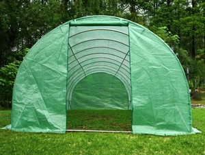 Invernadero de túnel de 10x3x2m para la venta140 G cubierta de PE blanca protectora UV con puerta con cremallera y 20 ventanas de pantalla para ventilación - Product Image 5