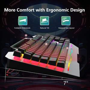 Combo de Teclado y Ratón para Juegos AULA T102 de 104 Teclas, Retroiluminación RGB, Panel Metálico Impermeable, Cableado para PC y Portátil, Compatible con Windows 2000-10 - Product Image 3