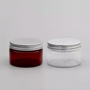 Pot en plastique avec couvercle en aluminium pour conserver des bonbons, récipient pour aliments, 10 pièces, 20, 30, 50, 80, 100, 150, 200 et 250g, récipients en métal