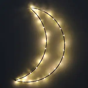 Ay şekli bakır tel led ışık ev dekorasyon ve ramazan festivali