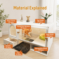 Grande cage intérieure pour chat avec porte transparente, maison pour animaux de compagnie, zones de repos, d'activités et de toilettes