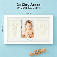 Baby Hand- und Fußabdruck-Set, Ton-Gedenkrahmen, Schnell Trocknende Hand- und Fußabdrücke, Neugeborenen-Kinderzimmer-Bilderrahmen