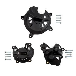 De fibra y de plástico de la cubierta del motor deslizante de 3 para ZX6R 08-16 protector del motor