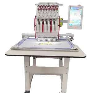 Gorro de ropa Máquina de coser industrial 1 encabezado Computarizado Cabezal único Bordado de 15 agujas