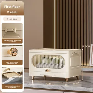 Xuyên biên giới Single-Tier nhựa PP bền vững hiện đại đa chức năng nhà bếp Bộ đồ ăn thoát nước Bát Tủ Bìa gấp - Product Image 6