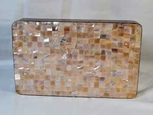 Handmade Mother of <b>Pearl</b> Mosaic Clutch for Her Multicolored Inlay Lady <b>Handbag</b> for Formal Events Weddings Valentine - Product Image 2