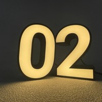 Lettres 3D personnalisées, logo, enseigne LED, numéro d'adresse pour hôtel, bureau, appartement, numéros de porte - Acier inoxydable, décoration imperméable