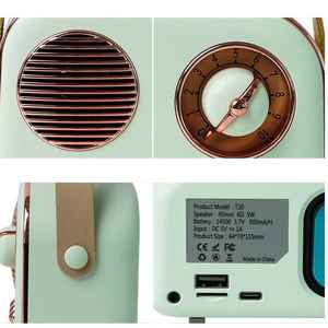 Altavoz inalámbrico Retro, regalos de decoración Vintage para mujeres, hombres, adolescentes, niñas, altavoz Retro inalámbrico portátil, lindo estilo estético para el hogar - Product Image 4