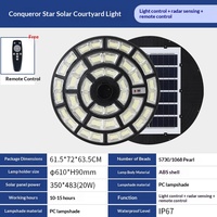 Lampe solaire UFO intégrée pour éclairage public, détection de mouvement humain, IP67, lampe solaire de jardin, lampadaire solaire avec télécommande