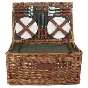 Cesta de Picnic de Mimbre Hecha a Mano con Juego de Cubiertos, Cesta de Mimbre Tejida para Guardar Alimentos al Aire Libre - Product Image 2