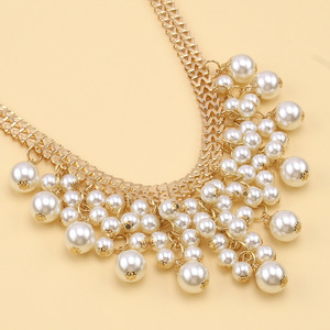 สร้อยคอจี้มุกทองประดับพู่ห้อย มุกเทียม ดีไซน์เรขาคณิต เครื่องประดับแฟชั่นสำหรับงานปาร์ตี้ ผลิตจากเมืองอี้หวู่ - Product Image 3