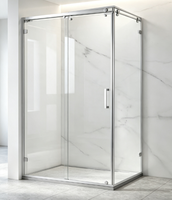 Cabine de douche coulissante sans cadre en acier inoxydable rectangulaire, best-seller en Europe