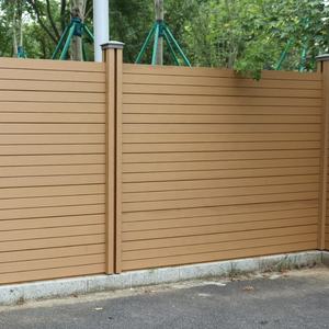 Panneau et poteaux de clôture Wpc 3D de confidentialité en composite Design horizontal moderne Panneaux de clôture à lattes en aluminium 6x8 - Product Image 1