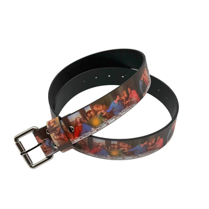 Cinturón de Cuero PU con Diseño de <span class=keywords><strong>la</strong></span> Última <span class=keywords><strong>Cena</strong></span> de Jesús, Estilo Vintage, para Hombre y Mujer, con Hebilla de Aleación - Product Image 1