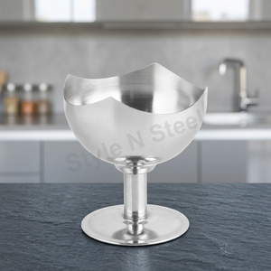 Coupe à crème glacée Design de fleurs avec bol en acier inoxydable pour soupe riz crème glacée collations bol en acier inoxydable ensemble tasse classique - Product Image 4