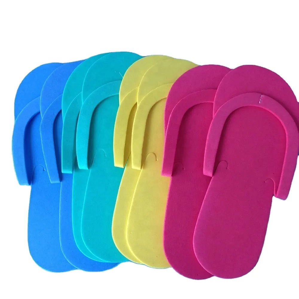 Disposable Foam Slippers High Quality Spa Pedicure Flip Flop Assorted Colors For Salon