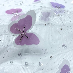 <span class=keywords><strong>2025</strong></span> thiết kế mới 100% polyester đa màu sắc 3D bướm vải tuyn lưới ren vải cho buổi tối bên prom Dress - Product Image 4