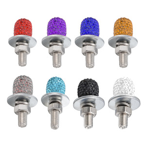 Decorative License Plate <b>Bolts</b> 40mm Chrome Aluminum Alloy For Car Truck Frames - Product Image 2
