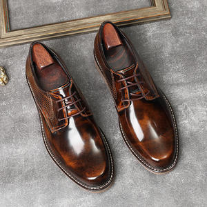 New genuine leather men's stylish shoes with color-pressed design made of <b>top</b>-grade cowhide. men's Leather Dress Shoes & Oxfords - Product Image 6
