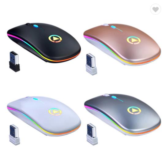 Новинка ультратонкая оптическая компьютерная мышь 2,4G 1600 точек/дюйм Регулируемая игровая мышь RGB A2 перезаряжаемая беспроводная мышь