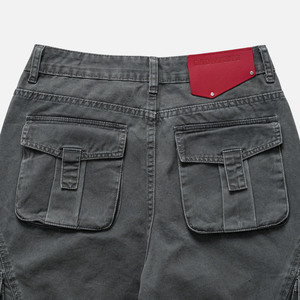 Pantalones Vaqueros Anchos de Mezclilla Gris, Corte Holgado, 100% Mezclilla, Ajuste Relajado, Jeans Utilitarios de Alta Calidad - Product Image 6