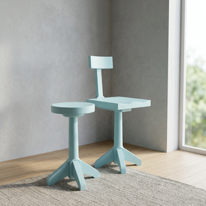 Taburete Giratorio de Madera con Base de Madera Natural, Ecológico, Compacto, para Hogar, Cocina, Bar, Cafetería, Dormitorio, Interior Rústico - Product Image 4