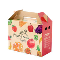 Boîte cadeau en carton ondulé personnalisée avec logo imprimé, emballage en papier pour fruits (pêches), type Gable, pour la vente au détail