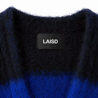 Cárdigan Oversize de Mohair con Estampado, Estilo Grunge, Suave y Peludo, Cuello en V, Botón Único, Manga Regular, Grosor Estándar, Tejido de Punto, para Hombre