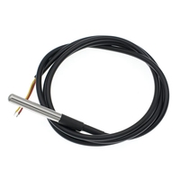 Câble de capteur de température Bssy)Ds18b20 en acier inoxydable, emballage de 1 mètre/3 mètres, sonde étanche B