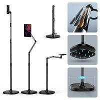 TELESIN Trépied robuste en alliage d'aluminium ABS/PC, hauteur réglable, bras télescopique 360°, base avec griffe porte-accessoire, télécommande, pour mobile