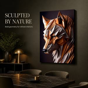 Geometric <strong>Wolf</strong> <strong>Portrait</strong> Wall Art Print Black Grey Animal Picture for Living Room Office Lodge Hotel Modern Interiors - Product Image 1