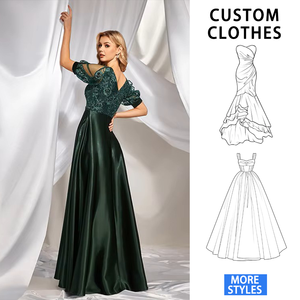 Impereo elegante e Sexy nuova moda abito <span class=keywords><strong>da</strong></span> sera in raso con scollatura a V bellissimo <span class=keywords><strong>verde</strong></span> scuro lungo abito <span class=keywords><strong>da</strong></span> <span class=keywords><strong>damigella</strong></span> d'onore per matrimoni - Product Image 2