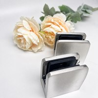 Penjepit Kaca Heavy Duty Stainless Steel Brushed Modern untuk Pemasangan Tiang, Balustrade, Dinding, Dek, Tangga, Braket, Pagar, Balkon, Mudah Dipasang