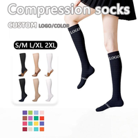 Chaussettes de compression élastiques plates personnalisées, motif Paisley, logo personnalisé, chaussettes pour la vie quotidienne, séchage rapide, chaussettes en nylon
