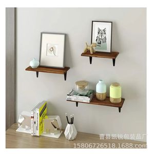 Wooden <b>Wall</b> <b>Mounted</b> Storage Rack 3 Tier Rectangle For Living Room Home Decor Display <b>Shelf</b> - Product Image 2