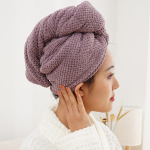 Hair <b>Towel</b> <b>Wrap</b> Dryer Cap-Eco-Friendly Coral Fleece Quick-Drying Ultra-Absorbent Gently Cares for Frizzy/Damaged Hair for Women - Product Image 3