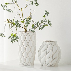 MSH Abstract <strong>3D</strong> Printed Ceramic <strong>Vase</strong> for Modern Office Flower Decoration - Product Image 3